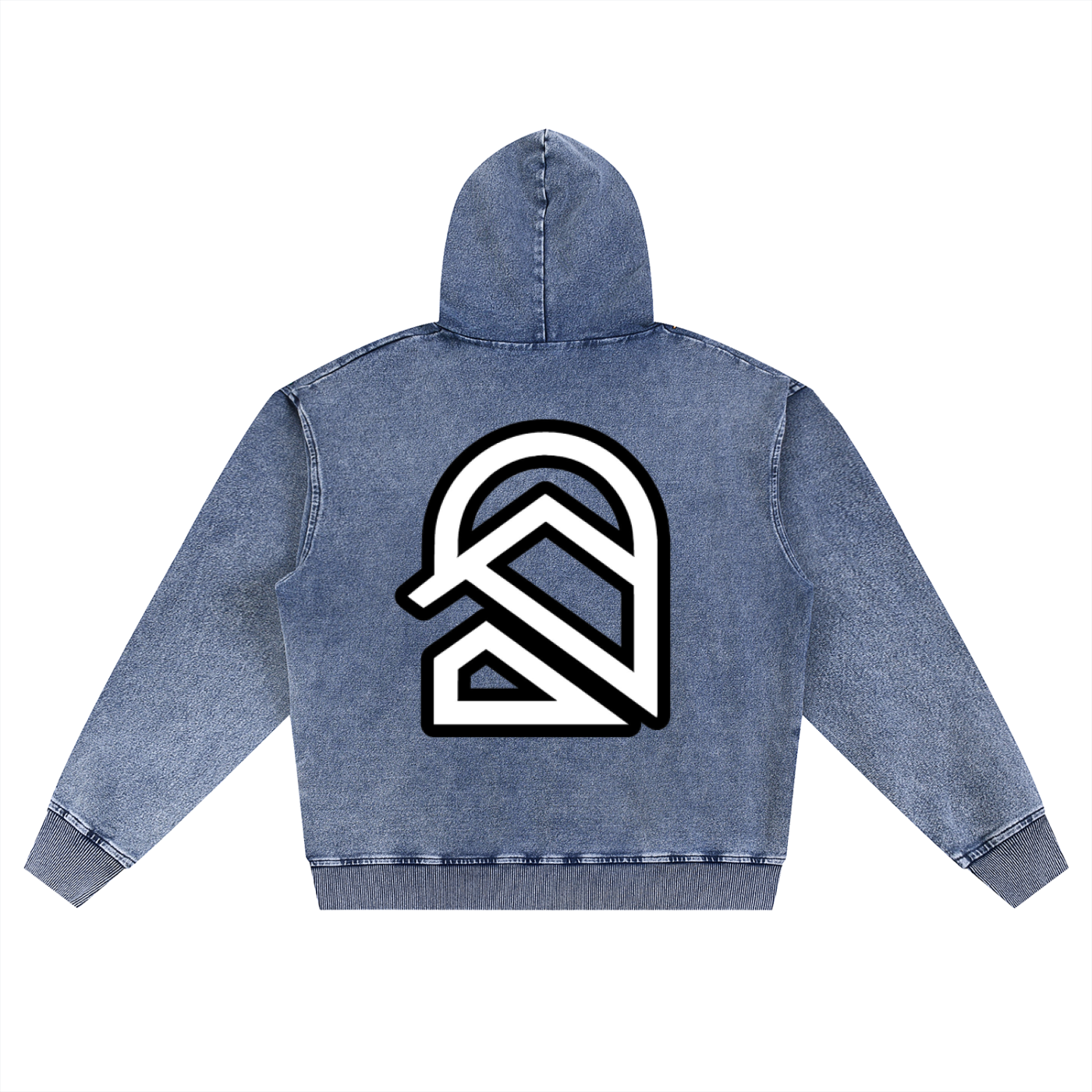 Snow Wash Oversized Zip-Up Hoodie