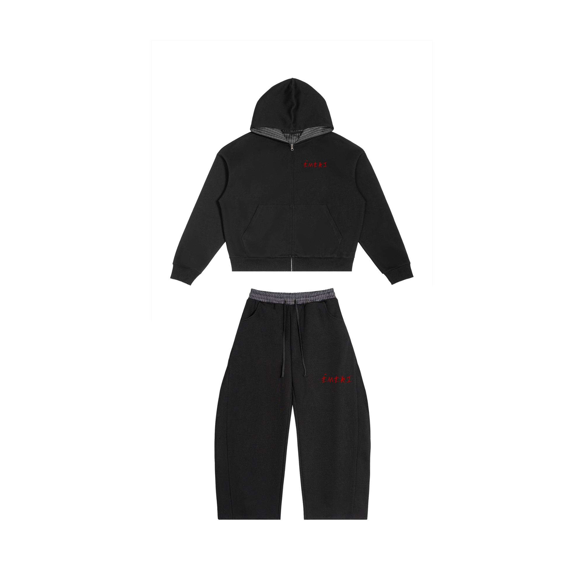 Contrast Plaid Boxy Full Track-Suit