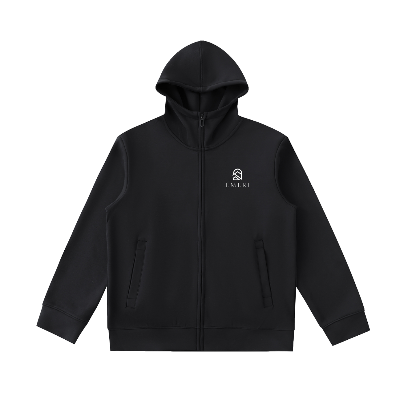 Essential Heavyweight High Neck  Zip-Up Hoodie, designed for unisex