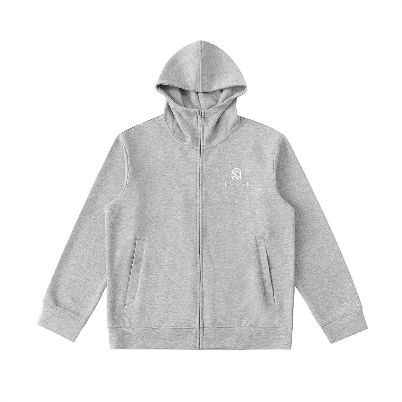 Essential Heavyweight High Neck  Zip-Up Hoodie, designed for unisex