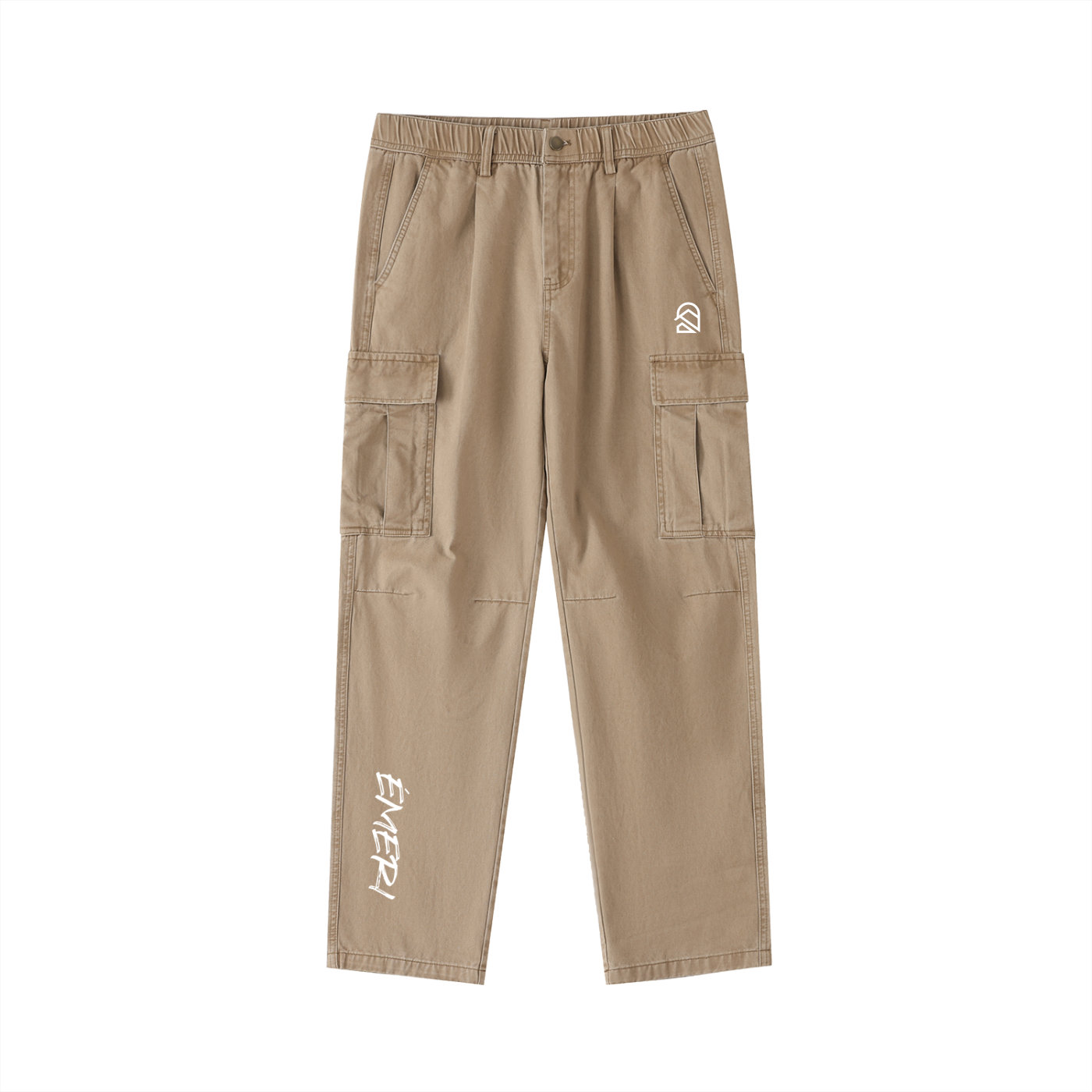 Cotton Elastic-Waist Cargo Pants