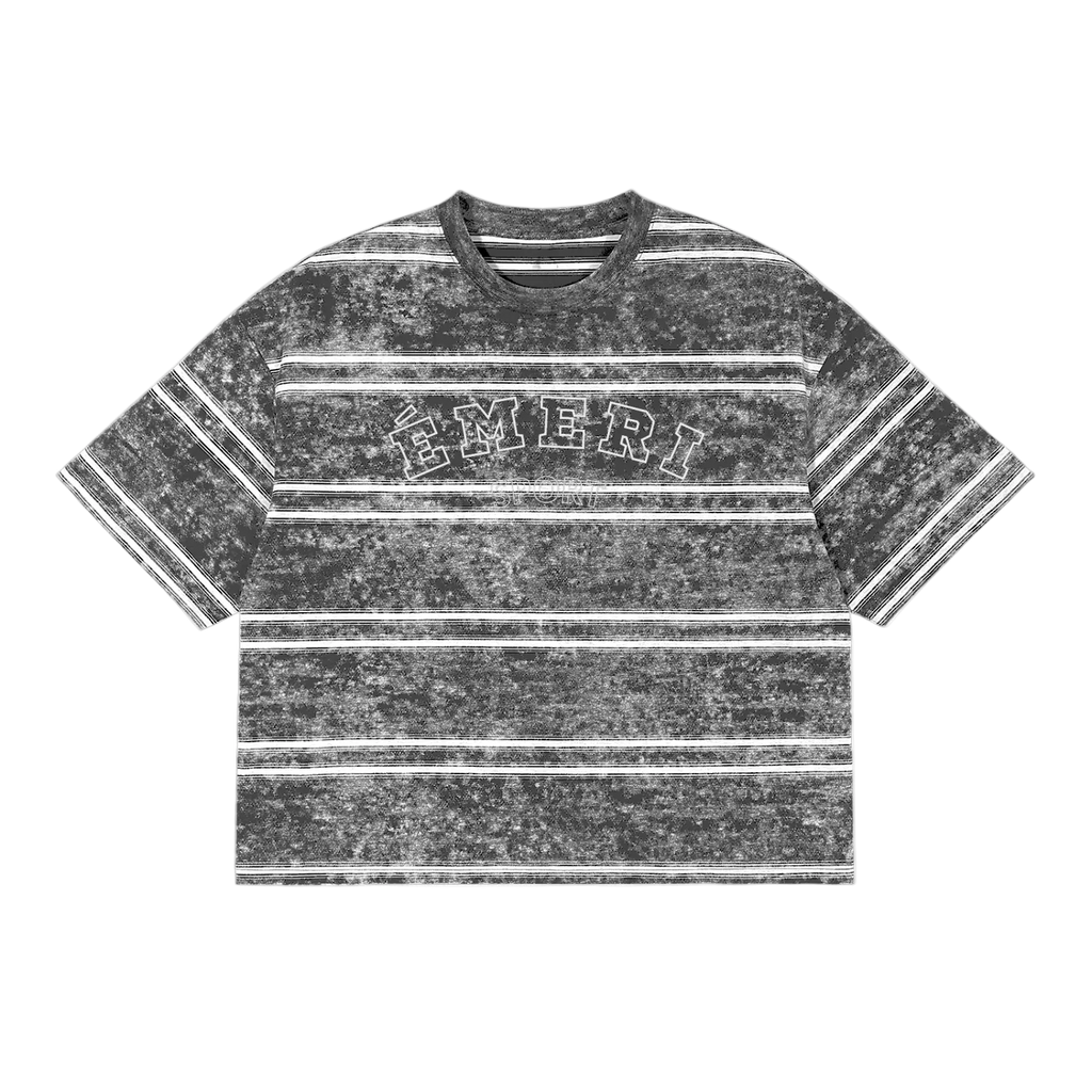 Snow Washed Striped Boxy Premium T-Shirt