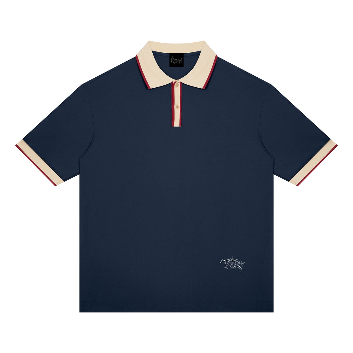 Navy Blue with Apricot