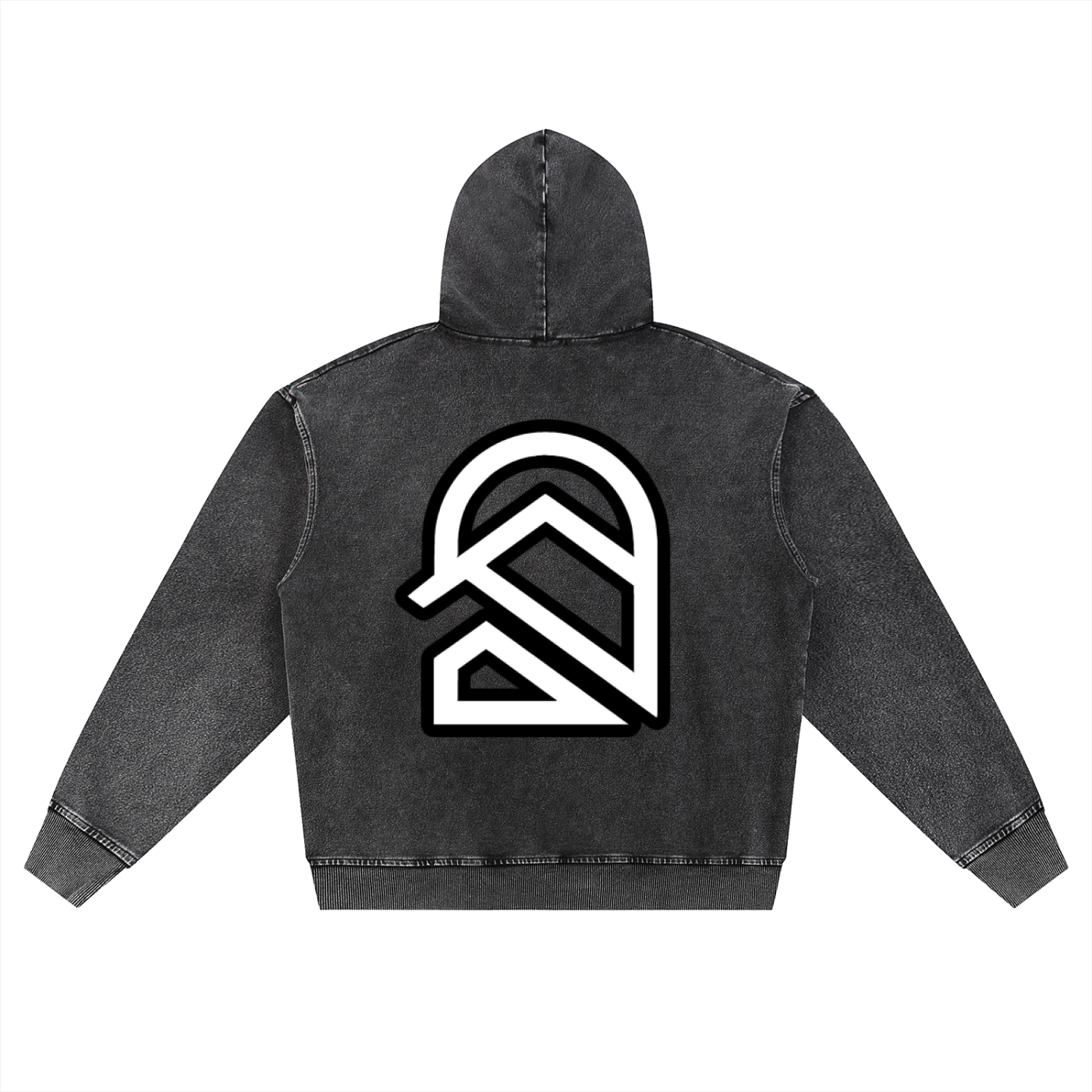 Snow Wash Oversized Zip-Up Hoodie