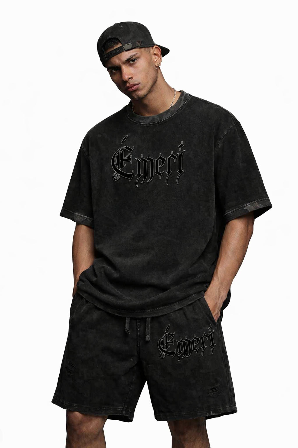Mineral Washed Boxy Panel T-Shirt
