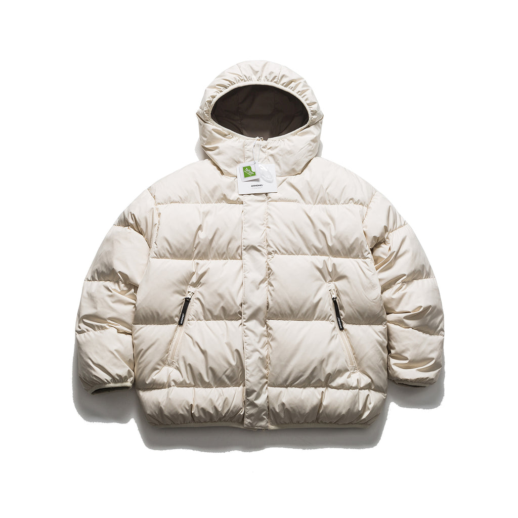 Émeri reversible Down Jacket  White Duck Down Waterproof Windproof Warm Hooded Puffer Coat K