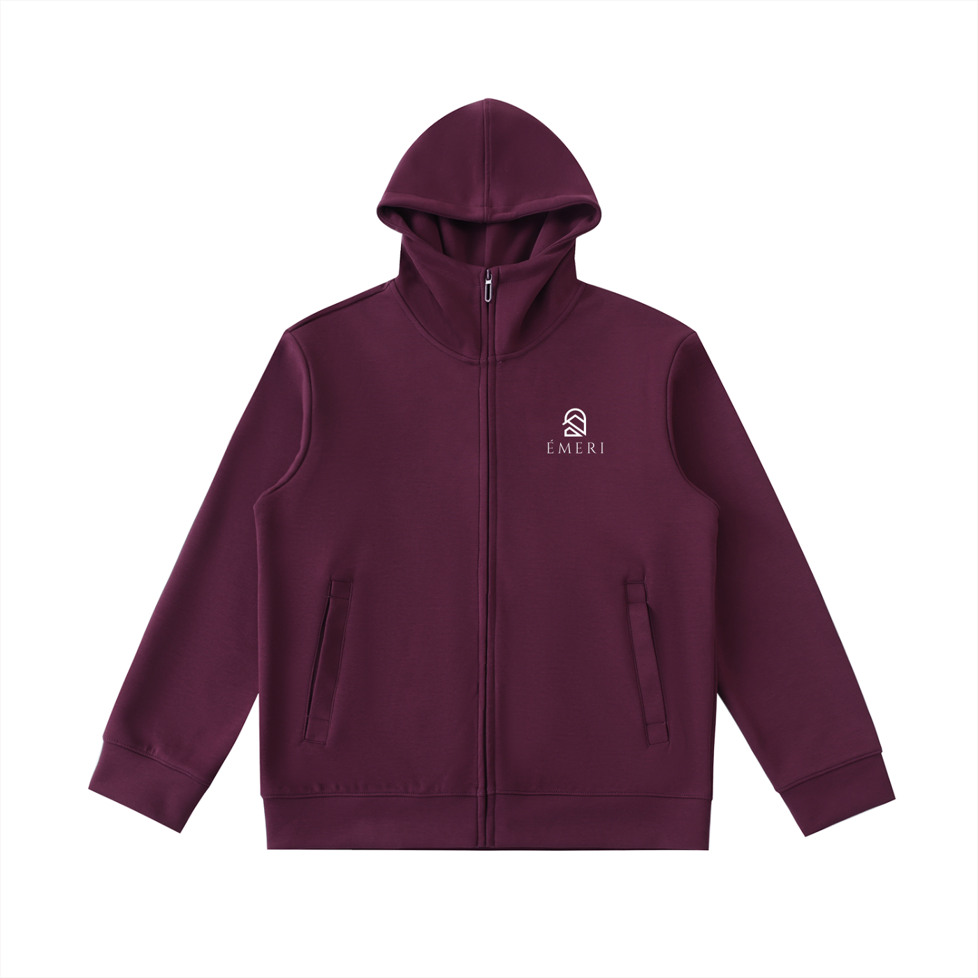 Essential Heavyweight High Neck  Zip-Up Hoodie, designed for unisex