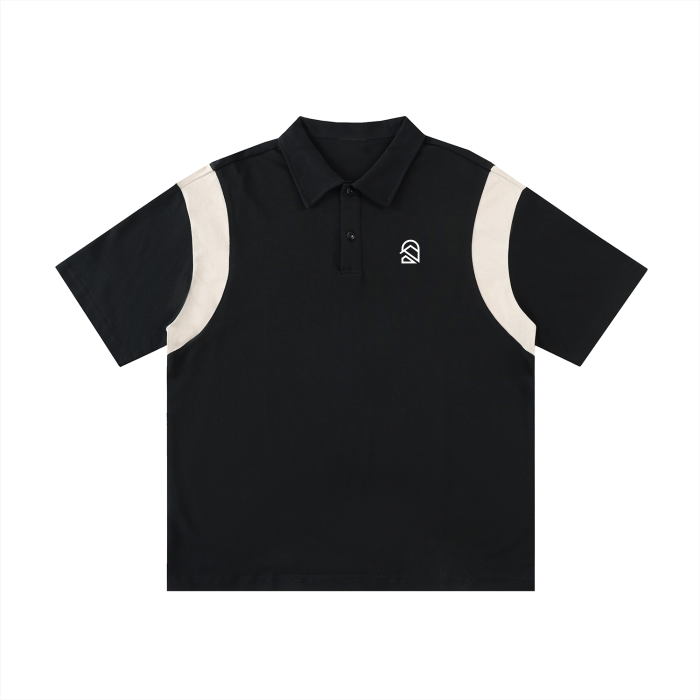 Contrast Panel Cotton Polo Shirt