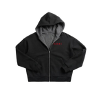 Contrast Plaid Boxy Zip Hoodie