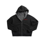 Contrast Plaid Boxy Zip Hoodie