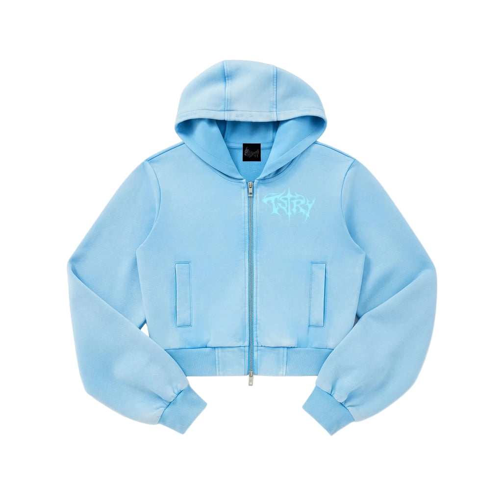 Women’s Special Vintage-Wash Full Zip Hoodie With Blue TSTRY Logo