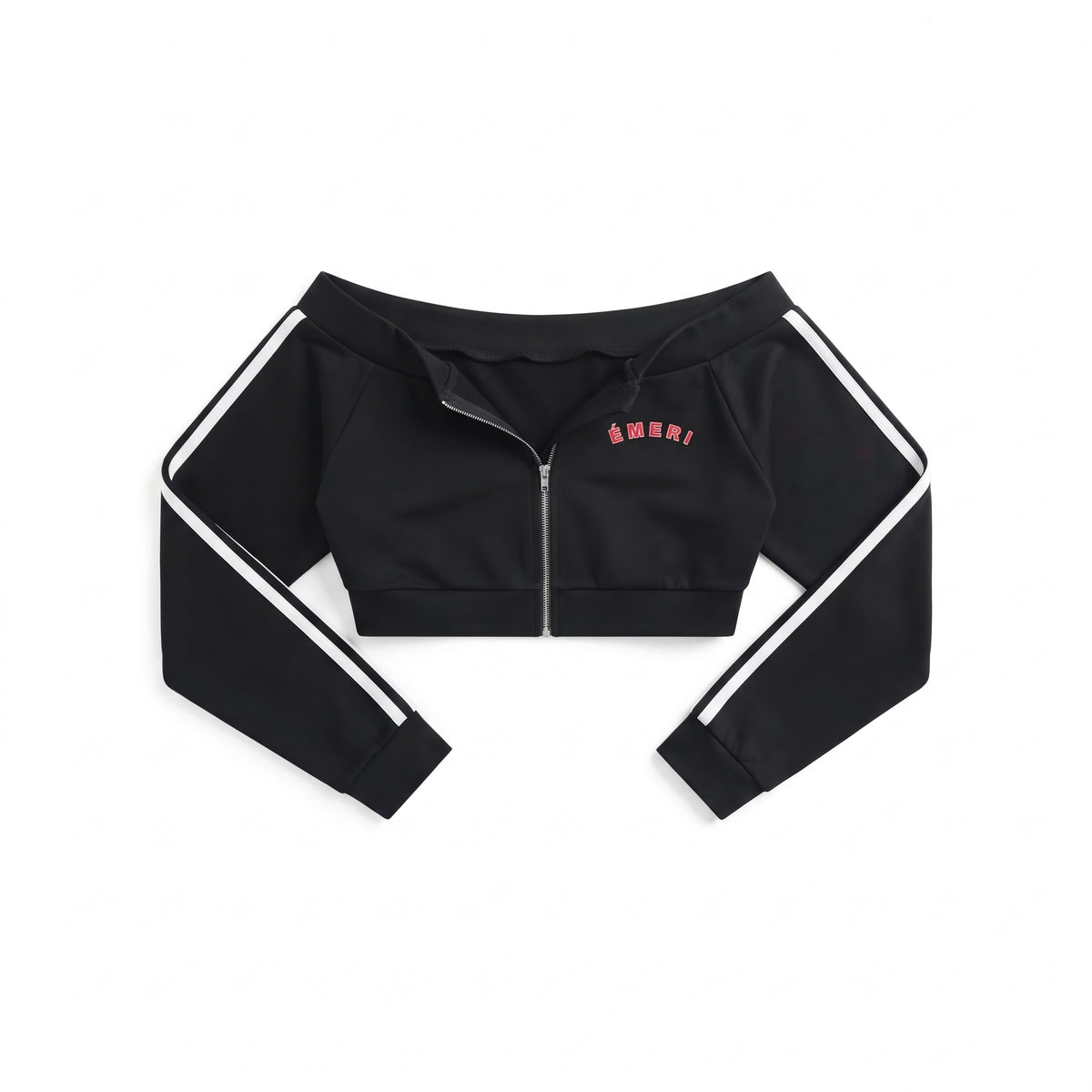 Women's Off-Shoulder Full Zip Hoodie