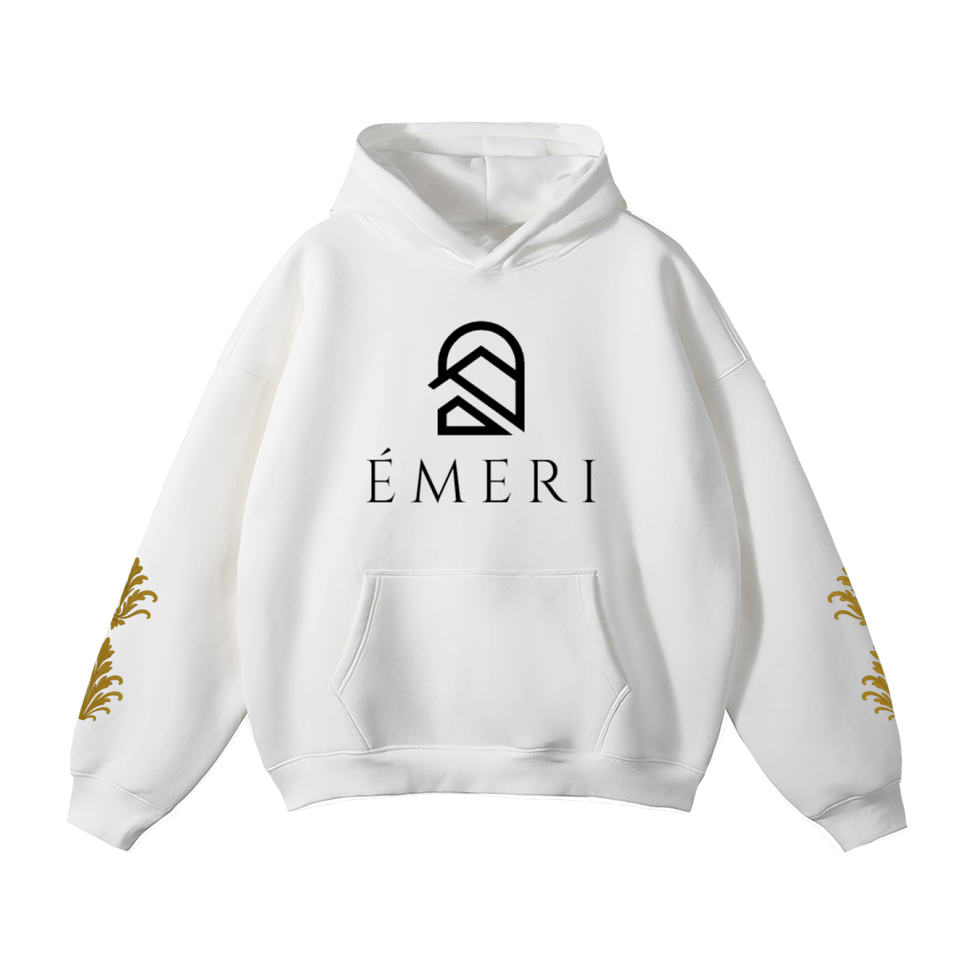Émeri Oversize Fleeced White & Gold Hoodie - Limited Edition