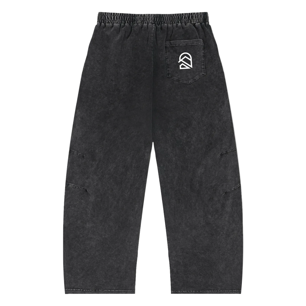 Snow Wash Drawstring Cotton Pants