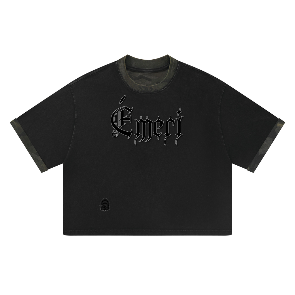 Mineral Washed Boxy Panel T-Shirt