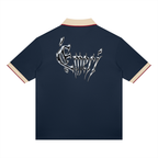 Navy Blue with Apricot