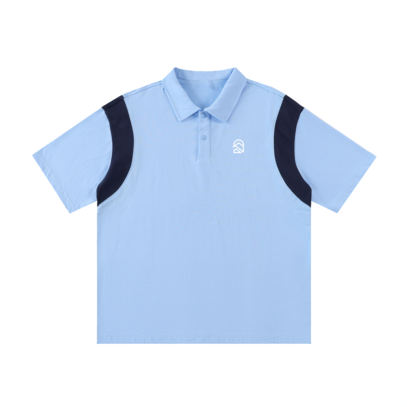 Contrast Panel Cotton Polo Shirt