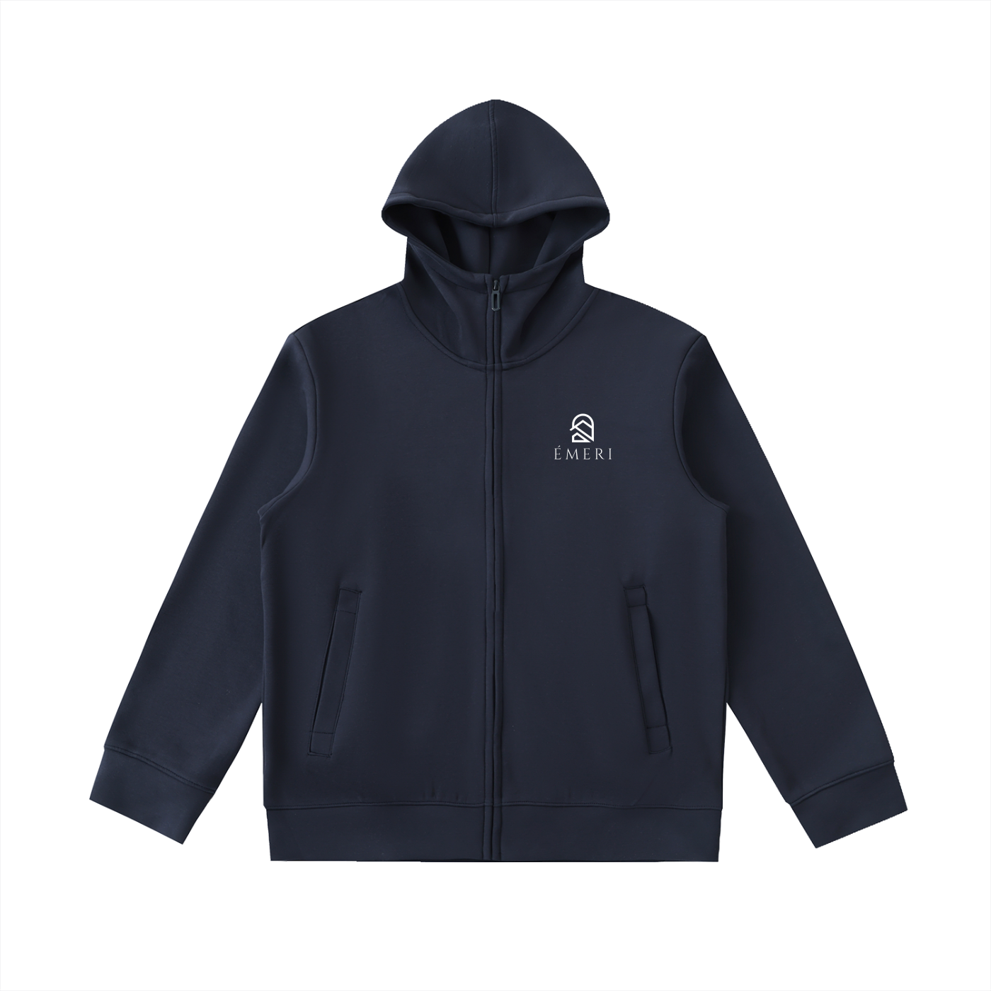 Essential Heavyweight High Neck  Zip-Up Hoodie, designed for unisex