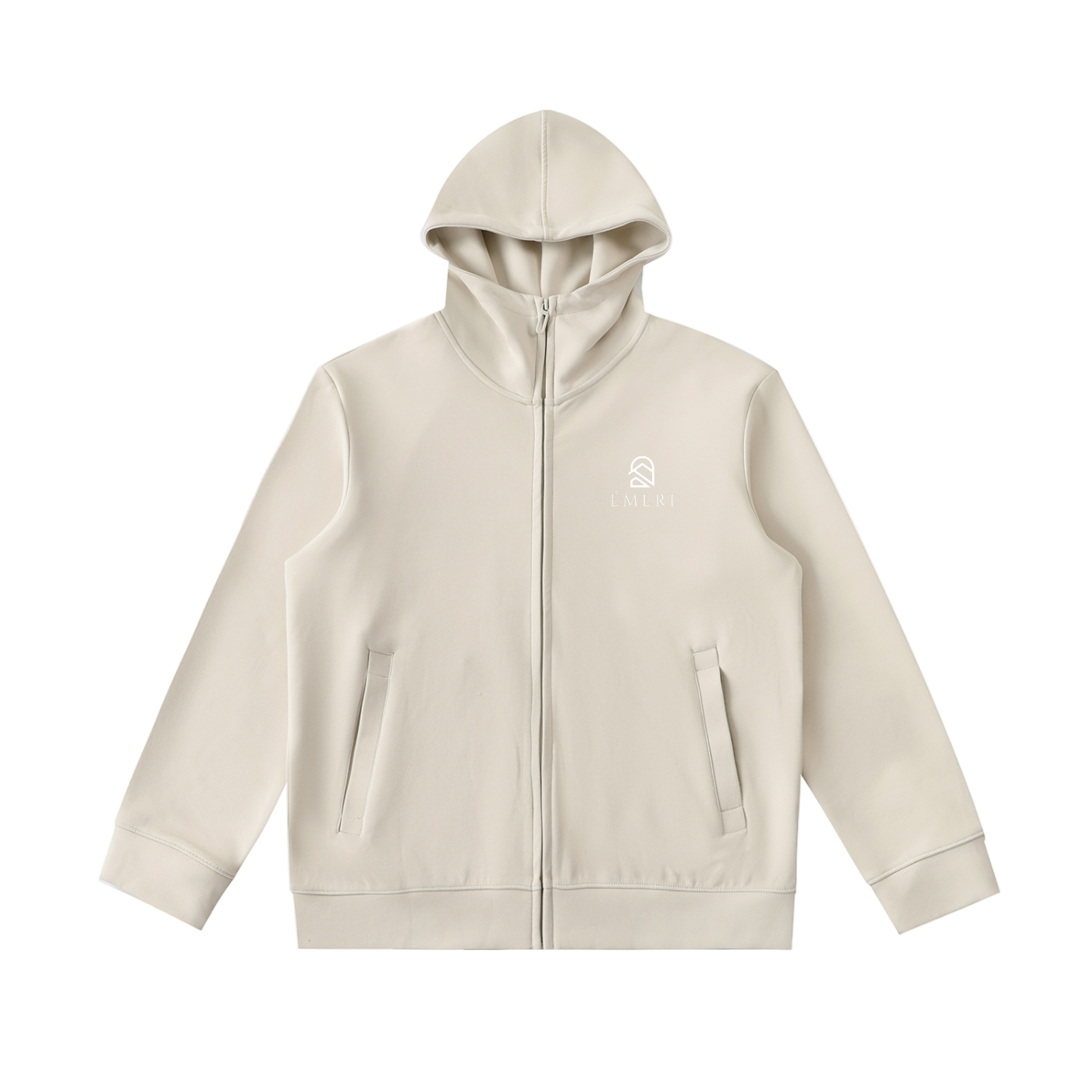 Essential Heavyweight High Neck  Zip-Up Hoodie, designed for unisex