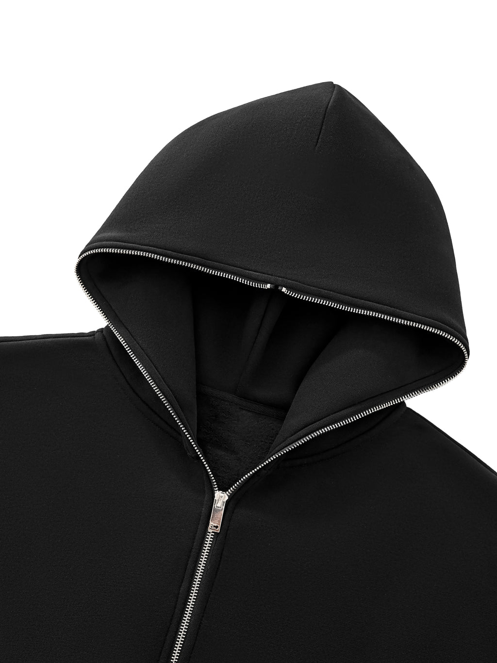 Fleeced Full-Zip Boxy Hoodie K