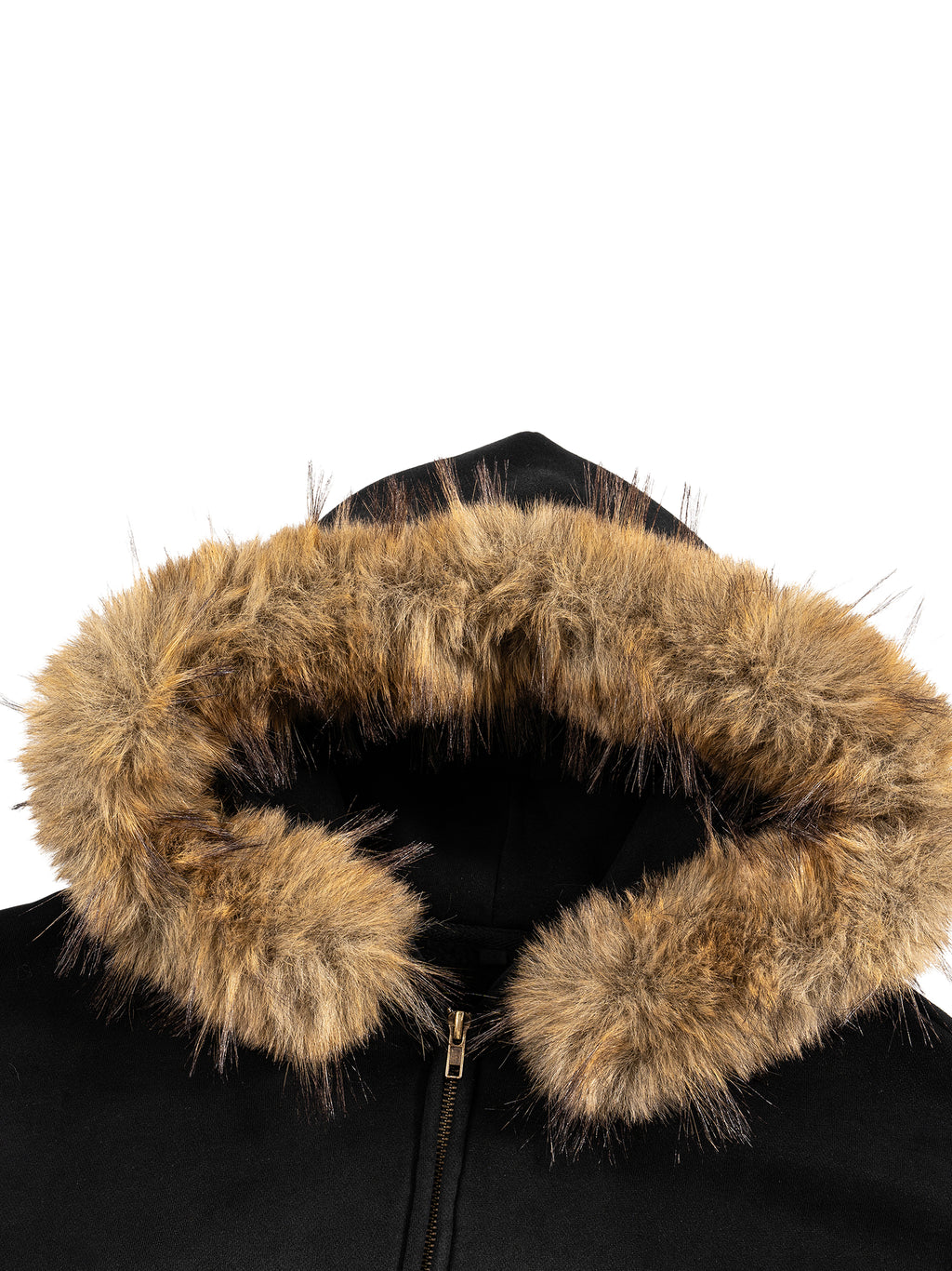 Sun Fade Boxy Detachable Fur Hoodie K (back design)
