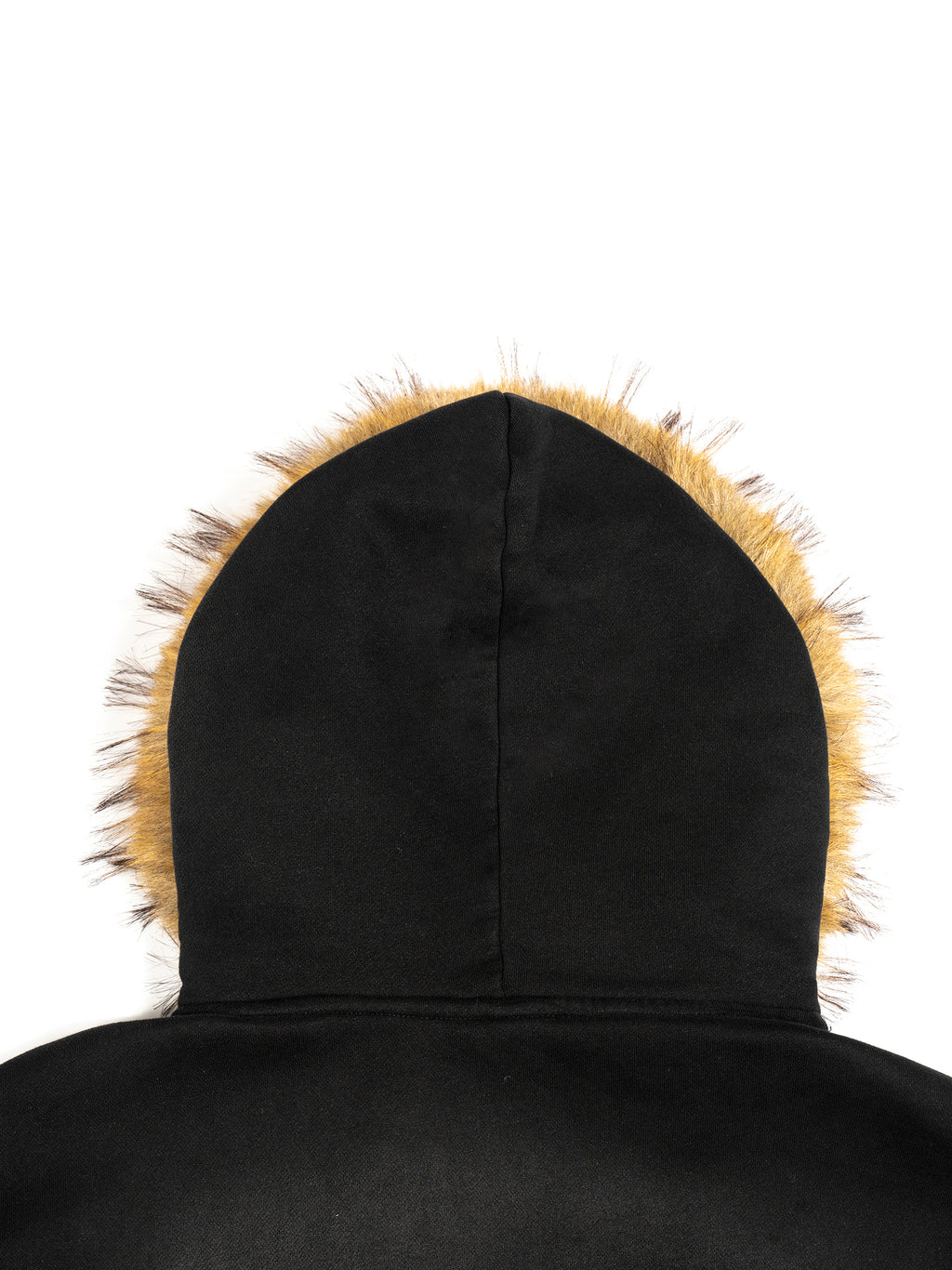 Sun Fade Boxy Detachable Fur Hoodie K (back design)