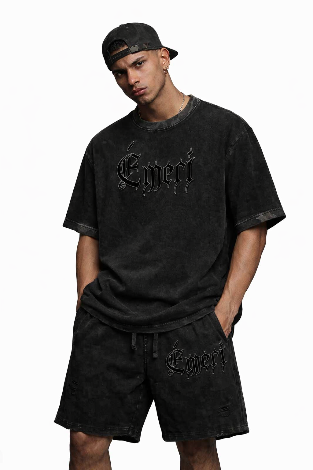 Mineral Washed Boxy Panel T-Shirt
