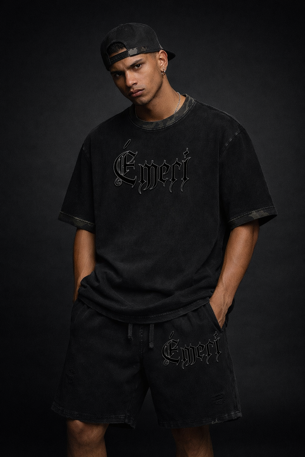 Mineral Washed Boxy Panel T-Shirt